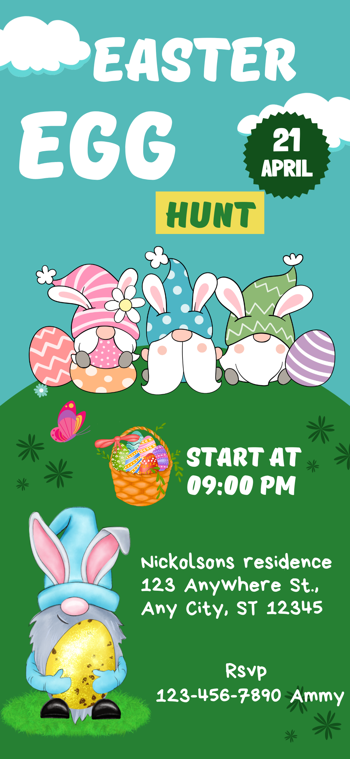 Editable Easter Egg Hunt Electronic Invitation Template, Easter Egg Hunt Phone Invitation, Easter Egg Hunt Invitation, Easter Egg Invite - www.paperless-events.com