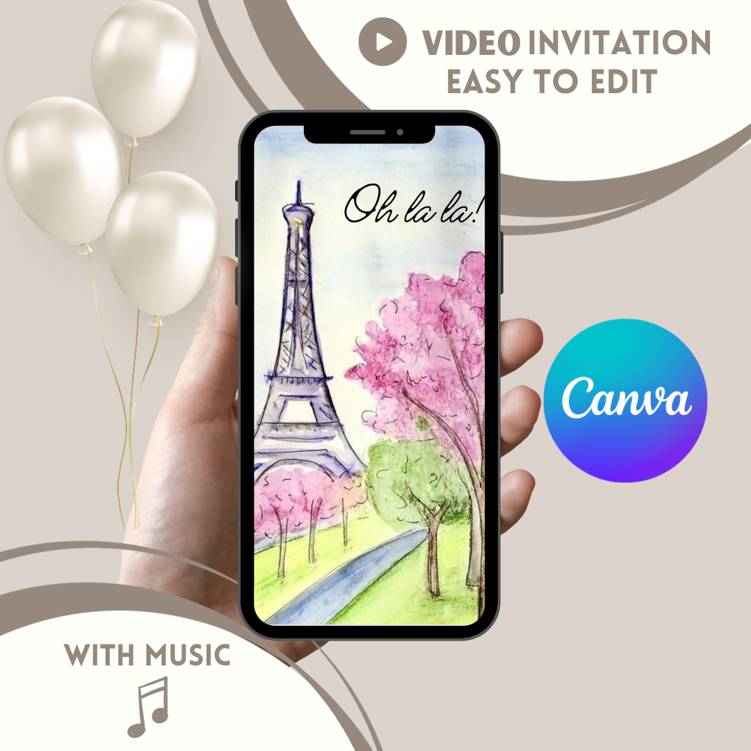 Paris Eiffel Tower Evite Electronic Birthday Party Invitation Eifel French Pink - www.paperless-events.com