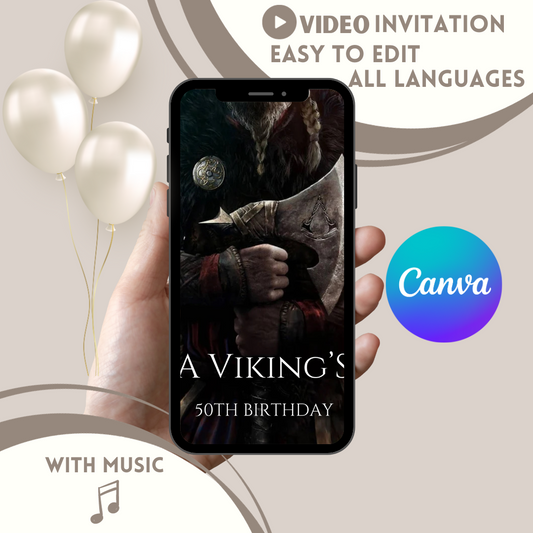 Viking Birthday Party Invitation - www.paperless-events.com