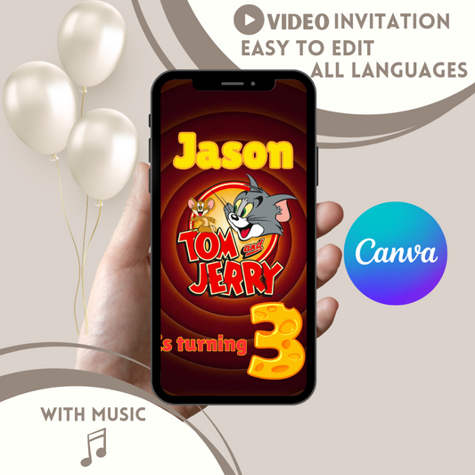 Tom And Jerry Birthday Video Invitation - www.paperless-events.com