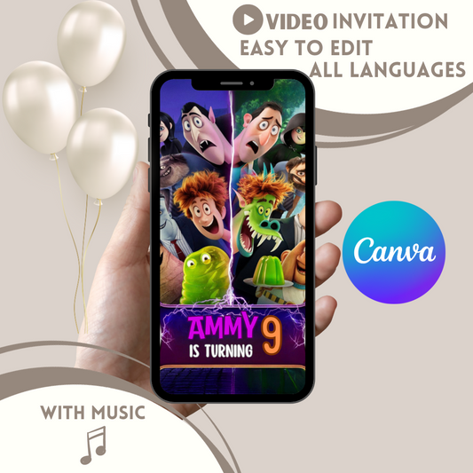 Hotel Transylvania Birthday video invitation - www.paperless-events.com