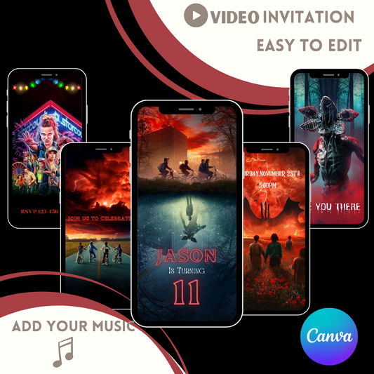 Stranger Things Digital Birthday Invitation,Eleven Birthday Invitation - www.paperless-events.com