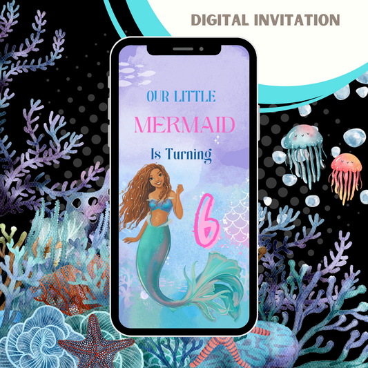 The Little Mermaid movie birthday party video invitation,Mermaid Bash Under the Sea Birthday Invite - www.paperless-events.com