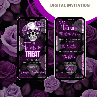 Halloween Party Digital Invitation Trick or Treat