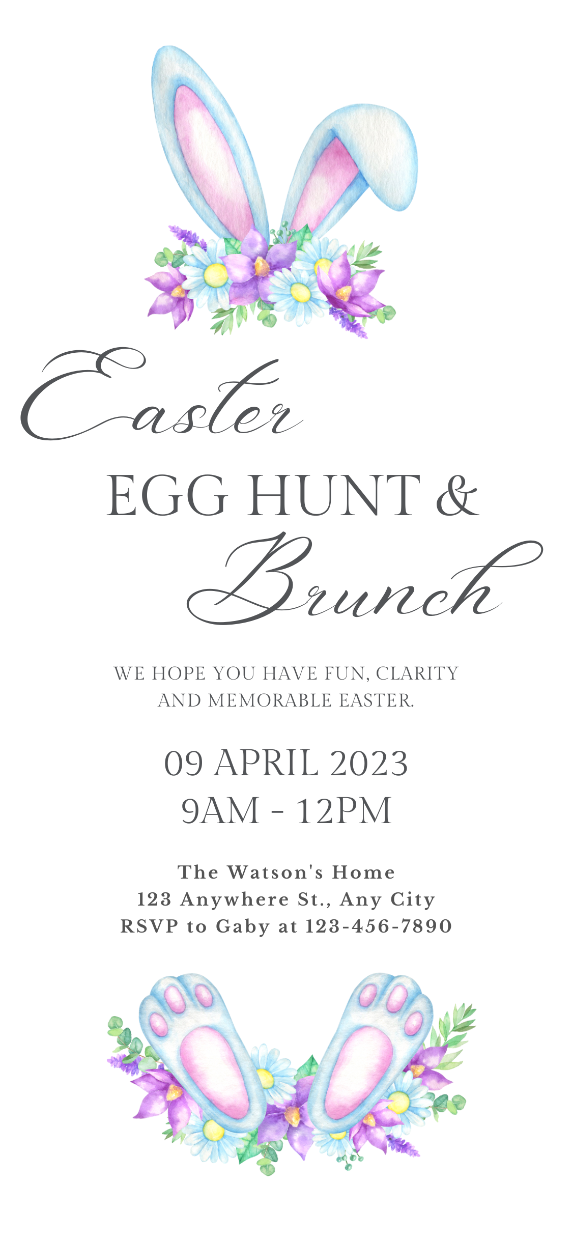 Editable Easter Egg Hunt & Brunch Digital Invitation - www.paperless-events.com