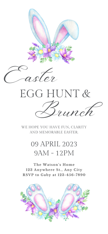 Editable Easter Egg Hunt & Brunch Digital Invitation - www.paperless-events.com