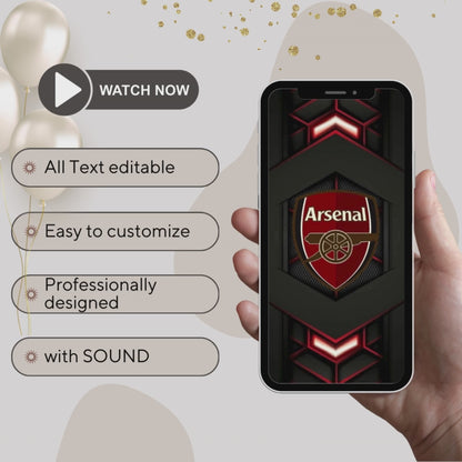 Arsenal Digital Birthday Invitation