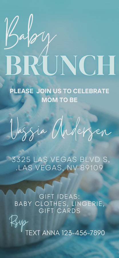 Baby Brunch Invitation, Baby Shower Invite Baby Brunch, Brunch Baby Shower Party Invite, Baby Shower Invite, Brunch Invitation