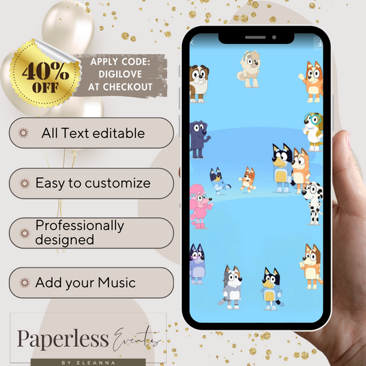 Πρόσκληση Παρτυ Μπλε Σκυλάκι! - www.paperless-events.com