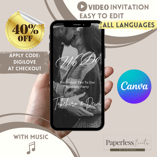 Digital Wedding Invitation, Animated wedding invitation,Wedding invitation video, electronic wedding invitation - www.paperless-events.com