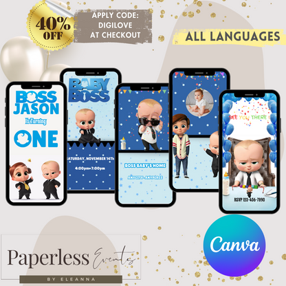 Boss baby Birthday invitation, Baby Boss Video Invite! - www.paperless-events.com